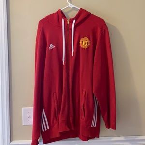 Manchester United red zip up hoodie size XXL